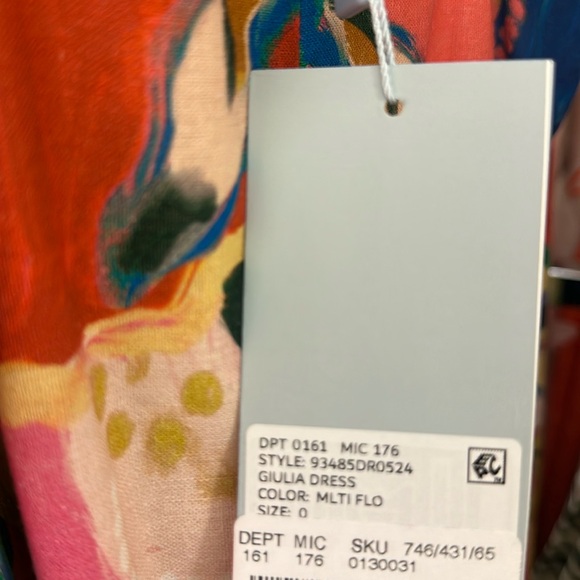 NWTAntonio Melani Giulia Printed Linen Blend Straight Neck Sleeveless Maxi Dress - Picture 5 of 6